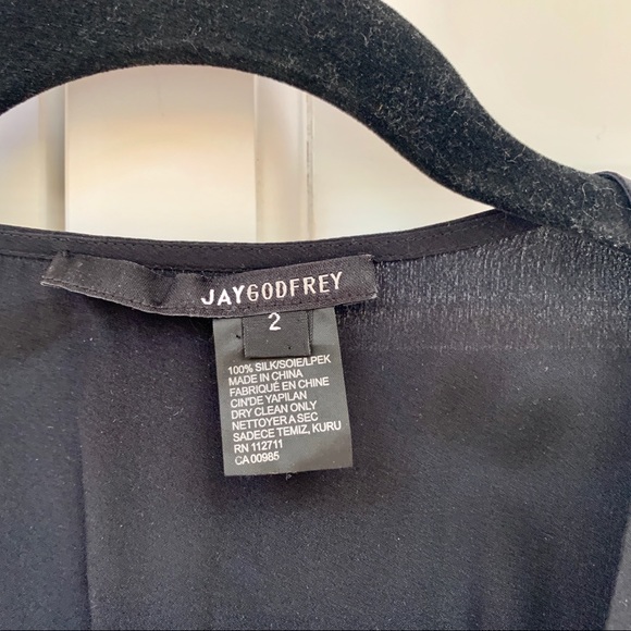 Jay Godfrey Black Silk Tank Top with Twisted Back - Picture 3 of 11